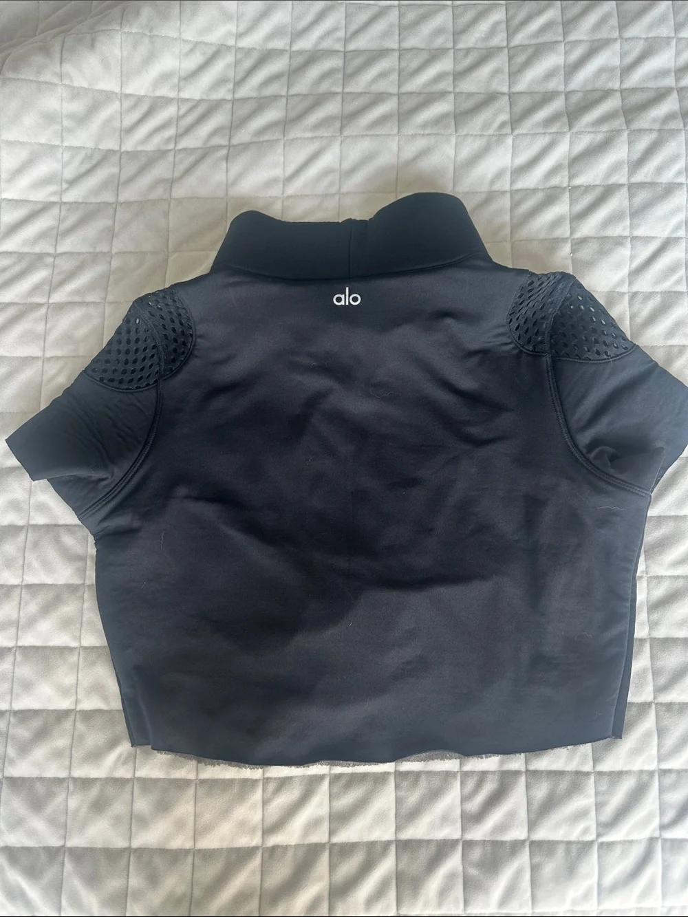 Alo Cropped Scuba and Mesh Top